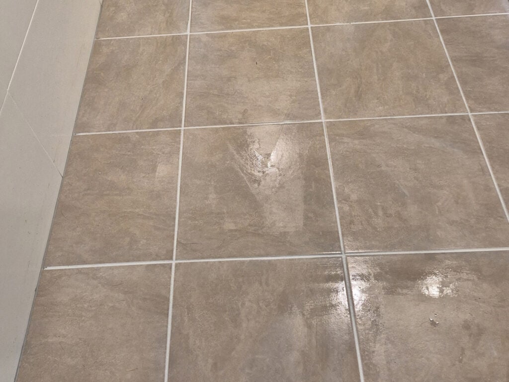 floor tiles after grout recolouring