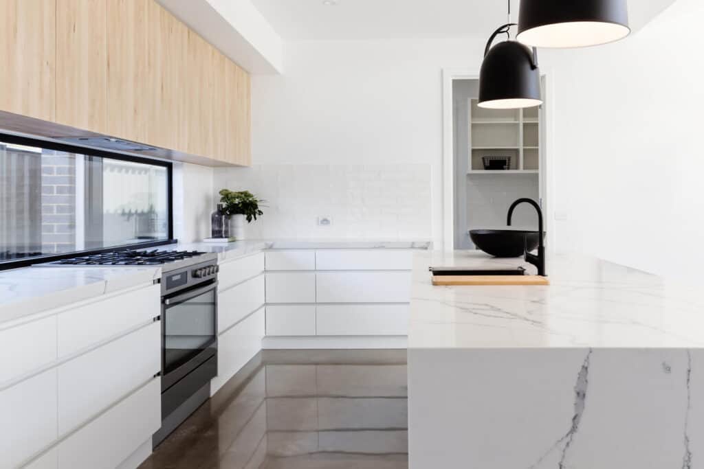 White and wood aesthetic kitchen