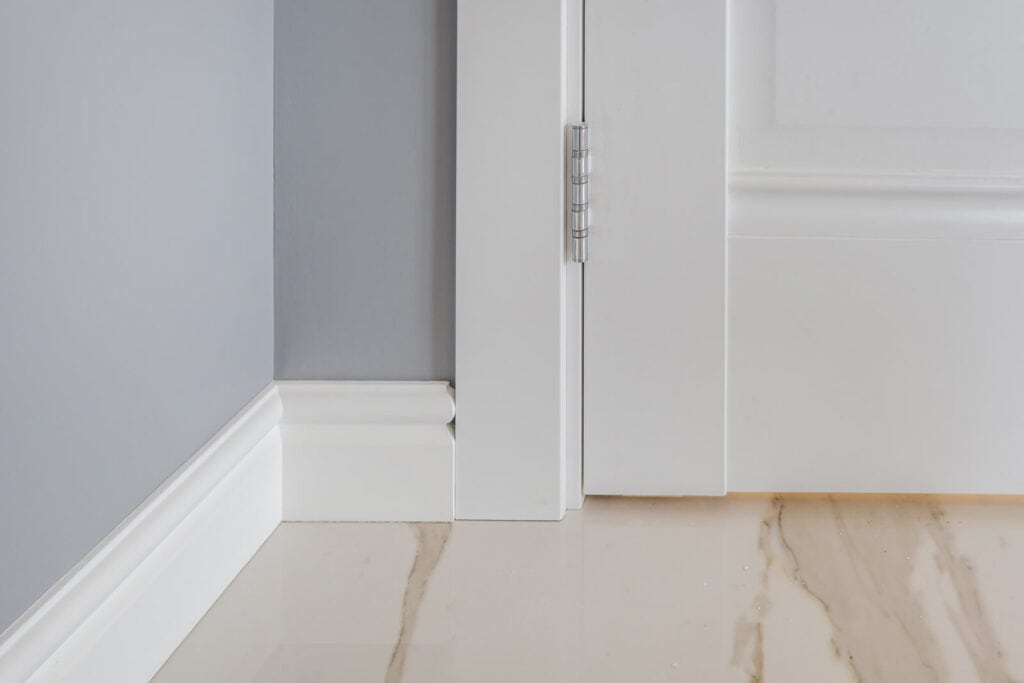 Skirting Board and clean floor tiles